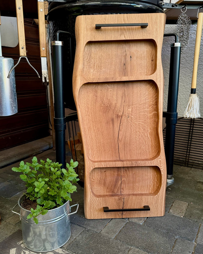 PITMASTER BOARD 80x35x4cm Eiche – BBQ Servierbrett für Grillen, Anrichten & Catering