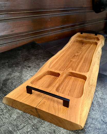 PITMASTER BOARD 100x28x4cm Eiche – schmales BBQ Servierbrett für Grillen, Catering & Anrichten