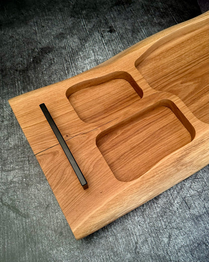 PITMASTER BOARD 100x28x4cm Eiche – schmales BBQ Servierbrett für Grillen, Catering & Anrichten