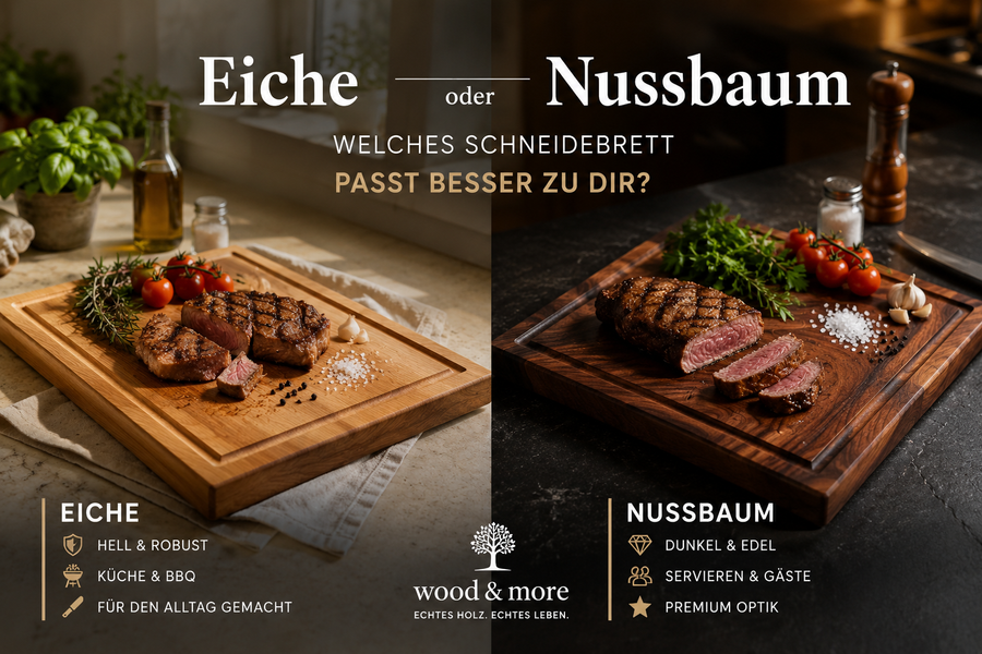Eiche oder Nussbaum – welches Schneidebrett passt besser zu dir?
