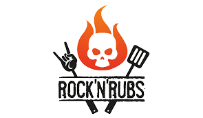 Rock-themed Barbecue Logo für Grillmeister und Grillfans auf Was wir lieben.