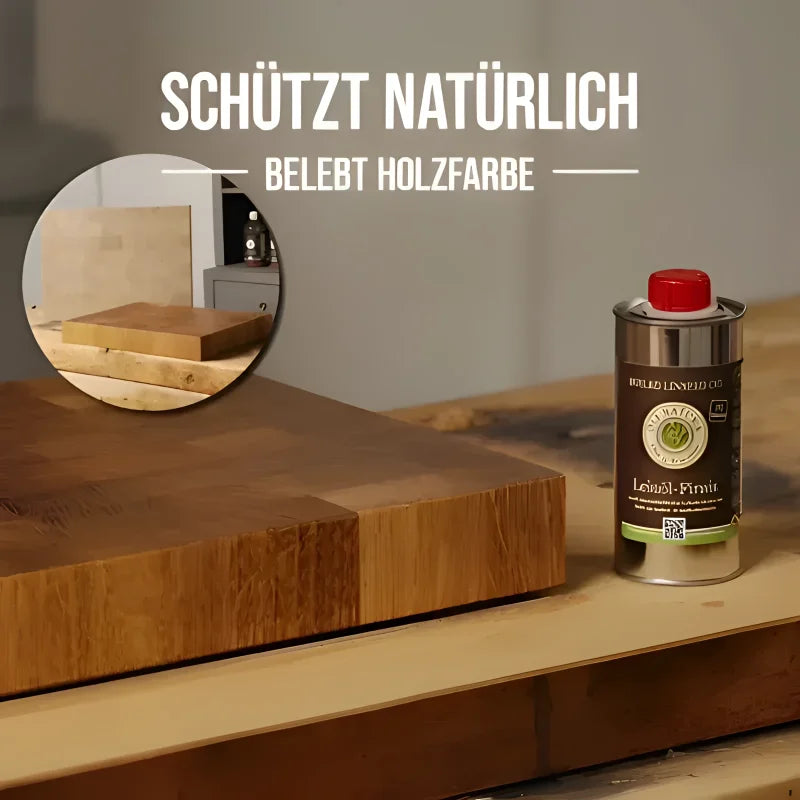 Holz Pflege-Set für Servier- & Schneidebretter mit oli-natura Leinöl-Firnis