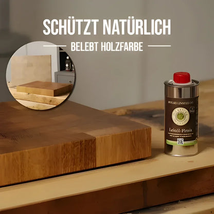 Holz Pflege-Set für Servier- & Schneidebretter mit oli-natura Leinöl-Firnis