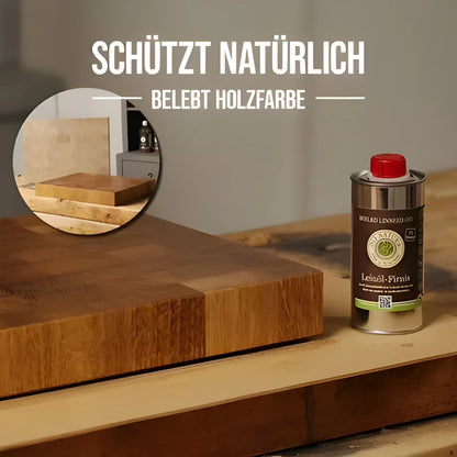 Holz Pflege-Set für Servier- & Schneidebretter mit oli-natura Leinöl-Firnis
