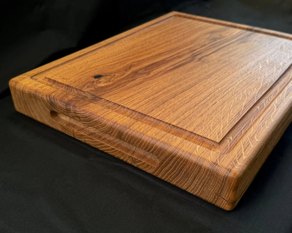 HEAVY OAK XL – massives Eiche-Schneidebrett für BBQ und große Aufgaben | 50 × 40 × 6 cm