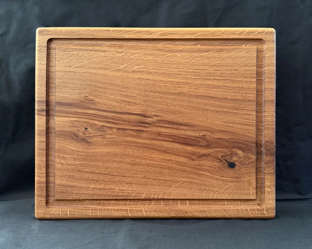 HEAVY OAK XL – massives Eiche-Schneidebrett für BBQ und große Aufgaben | 50 × 40 × 6 cm