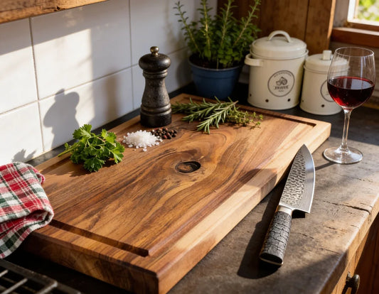 Nussbaum Schneidebrett 70x40x4 cm aus massivem Vollholz mit Saftrille, extra großes BBQ Brett für Fleisch, Grill, Küche und großzügige Vorbereitung