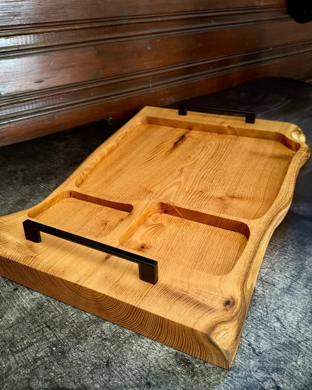 Pitmaster Board 64x41x4cm – BBQ & Catering Brett aus Akazie mit Serviermulden