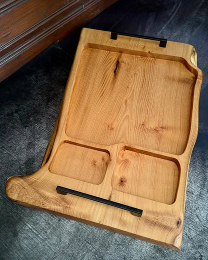 Pitmaster Board 64x41x4cm – BBQ & Catering Brett aus Akazie mit Serviermulden