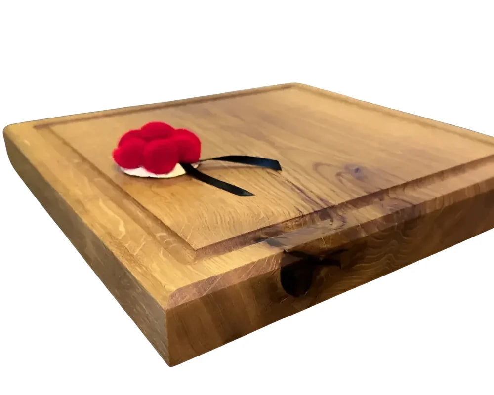 Holz Schneidebrett Eiche massiv – kleines Format 30×30 cm