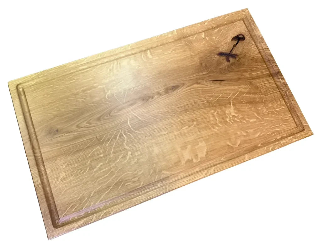 Tranchierbrett Eiche 60×40 cm – ideal für Pulled Pork & Ribs