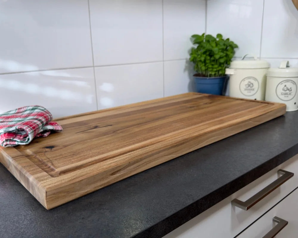 80×40 Nussbaum Schneidebrett – TitanBlock XXXL, 3,8 cm massiv, große Arbeitsfläche für Küche & BBQ