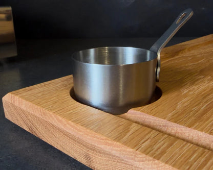 BBQ Servierbrett aus Eiche Vollholz 35x25x2,5cm