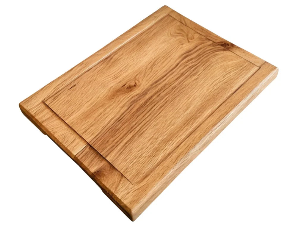 Steak & Burger Brett aus Eiche 40x30x4 cm für stilvolles Servieren
