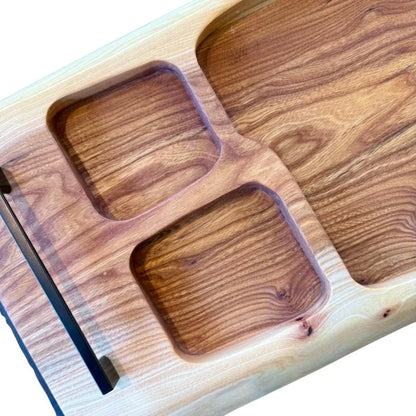 UNIKAT: Smokehouse Hero – XXL Holz Servierbrett aus Ulme für Grill & Gastro | 110 x 34 x 4 cm