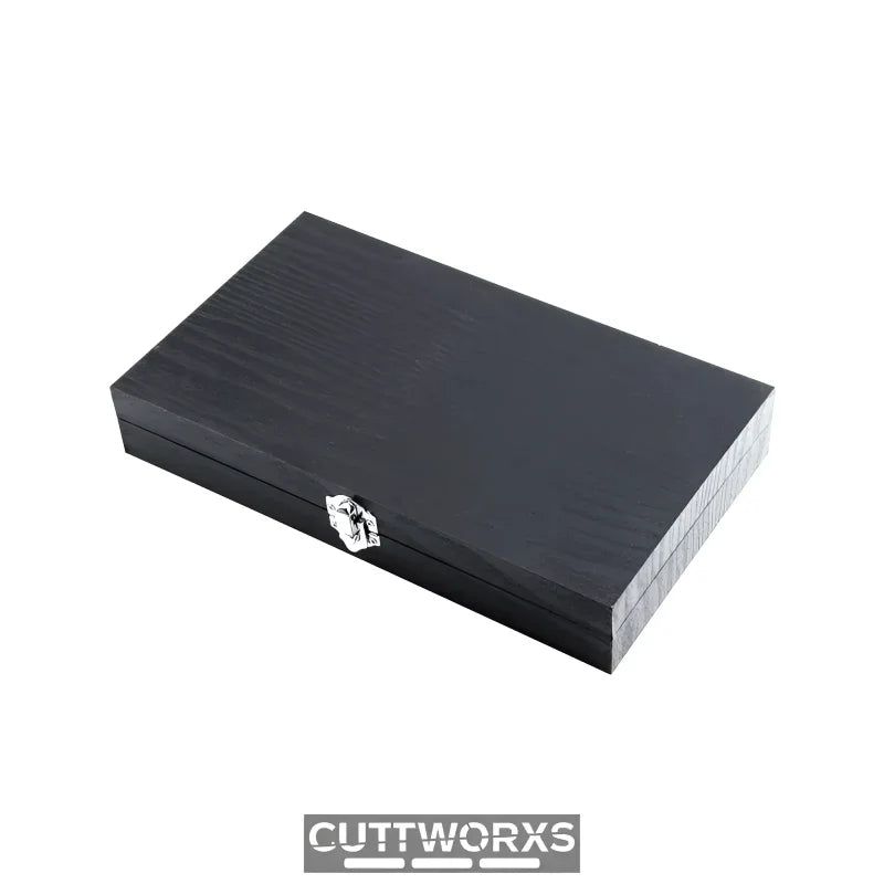 Schwarze Aufbewahrungsbox mit Cuttworx Logo für Wahl Steaxs Evolution Set
